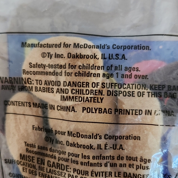 🐶 Ty Beanie Baby “Bones” the Dog – McDonald’s 1998 Exclusive, Sealed, Vintage - Picture 7 of 9